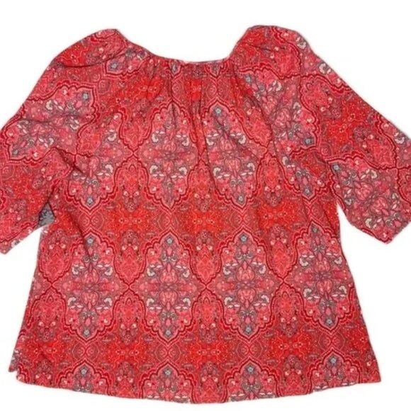 Paisley Collection Lot of 4 Various Brands 2X Blouse Tops Career Boho Colorful - Picture 10 of 12